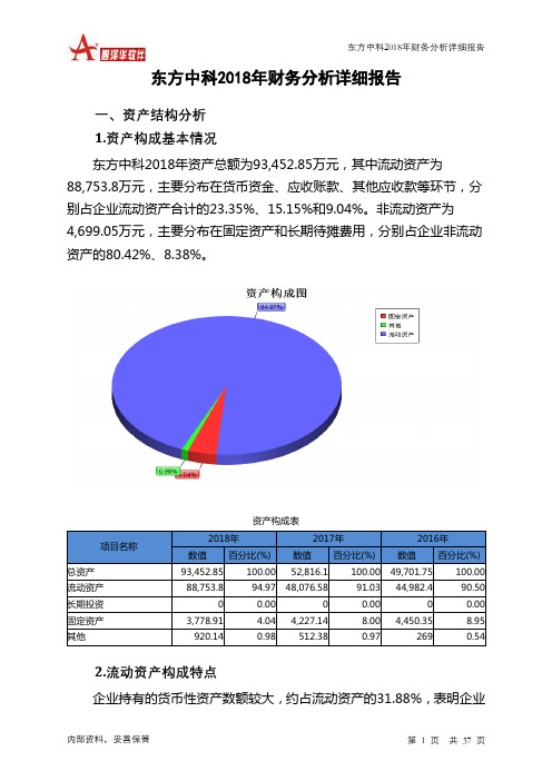 东方中科2018年财务分析详细报告-智泽华