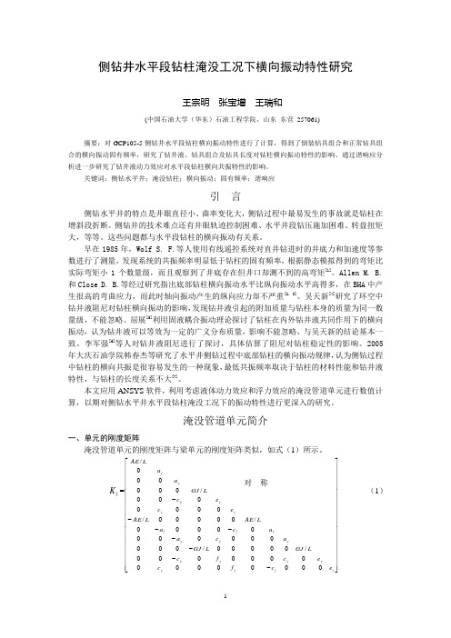 11、侧钻井水平段钻柱淹没工况下横向振动特性研究-会议-717