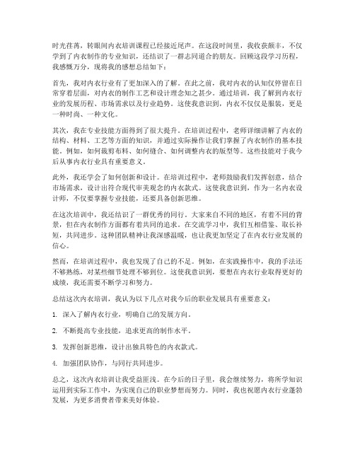 内衣培训总结感想文章