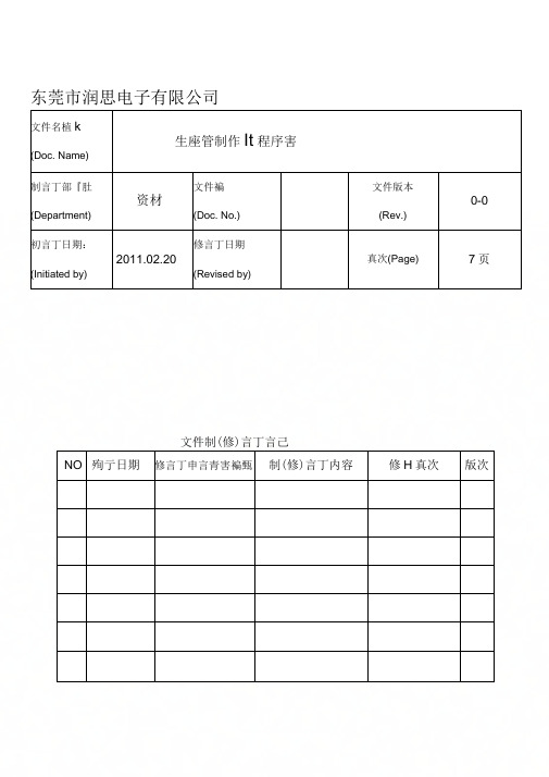 《生产管制作业程序书》