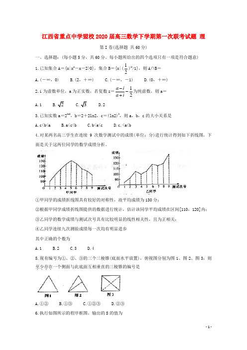 江西省重点中学盟校2020届高三数学下学期第一次联考试题理