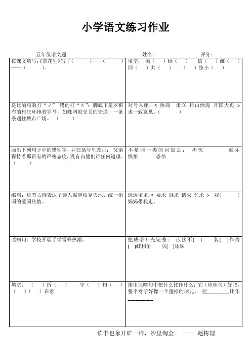 四年级语文课堂拓展练习III (91)