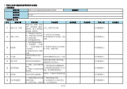 更换主运带式输送机胶带标准作业流程