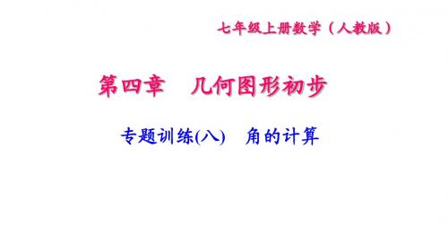 2017秋人教版七年级数学上册课件：专题训练(八) 角的计算 (共19张PPT)