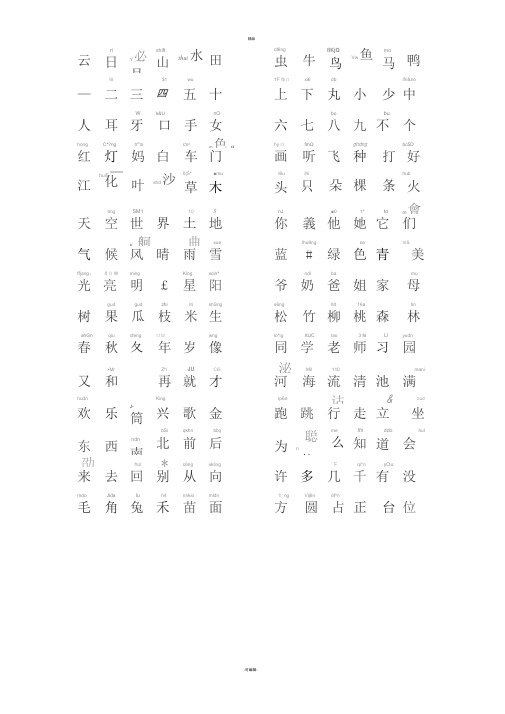 悟空识字1200字