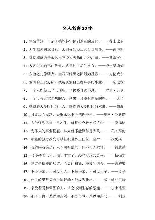 名人名言20字