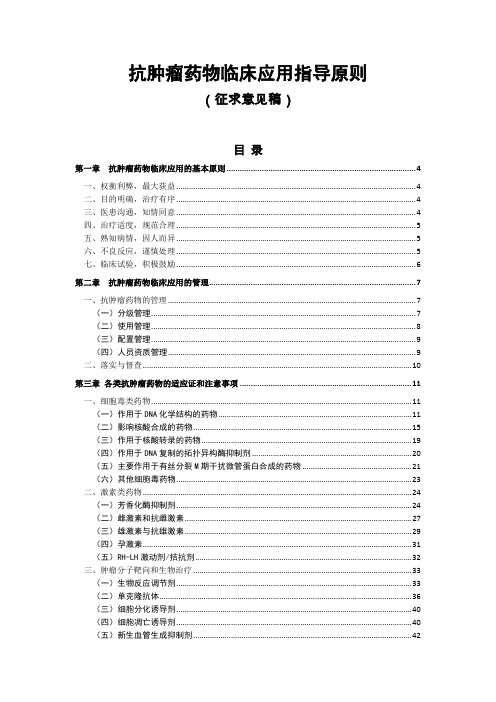 抗肿瘤药物临床应用指导原则(同名5282)