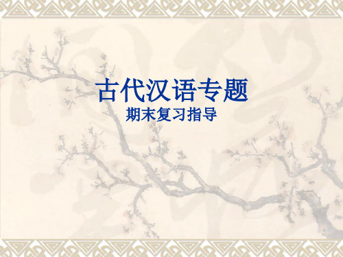 古代汉语专题期末复习指导-PPT精选精品教育文档