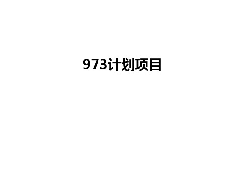 最新973计划项目