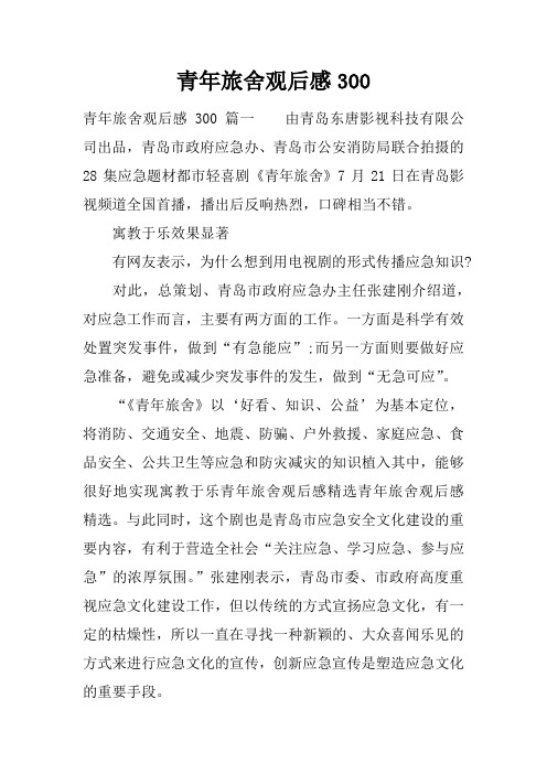 青年旅舍观后感300
