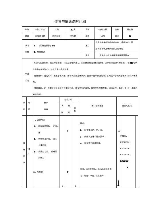 前滚翻分腿起的教学设计