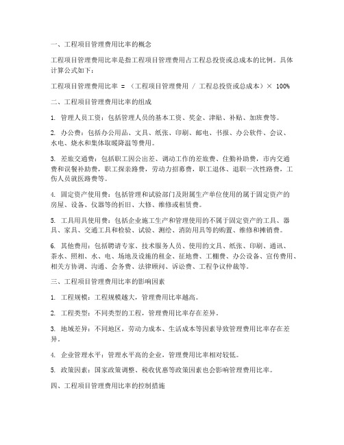 工程项目管理费用比率