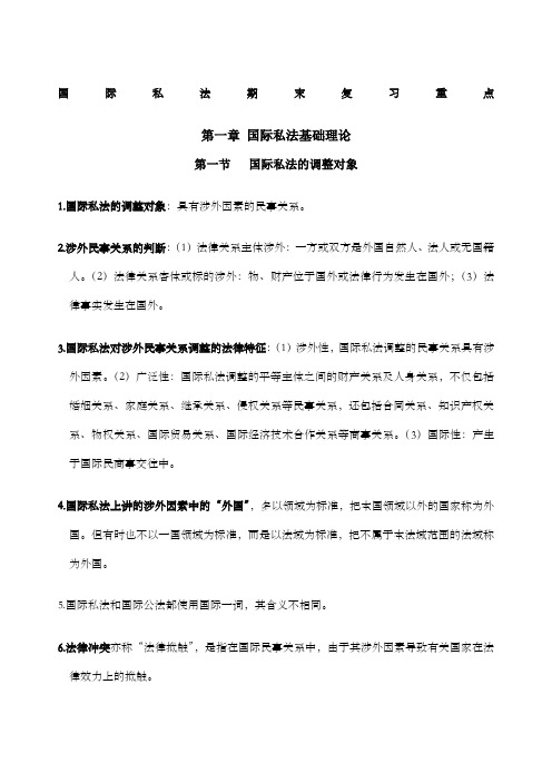 国际私法复习重点