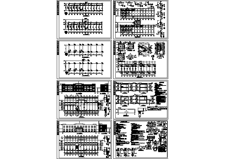 某二层框架结构办公楼建筑结构设计施工图纸