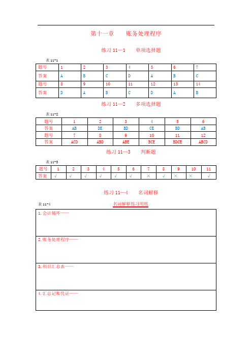 11、第十一章    账务处理程序