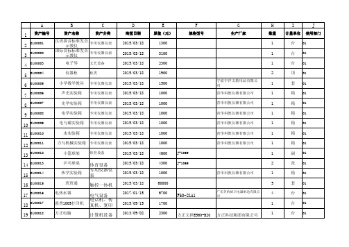 固定资产信息收集模板表