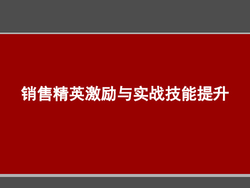 销售精英激励与实战技能提升培训教材