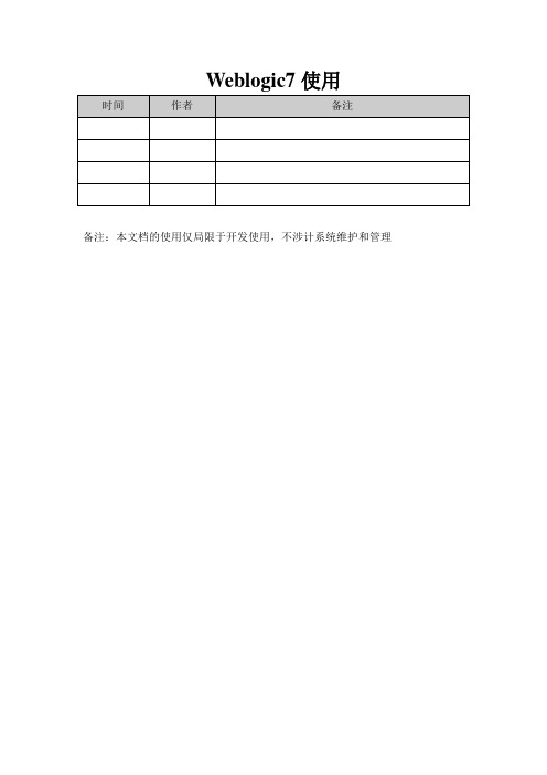 weblogic7使用