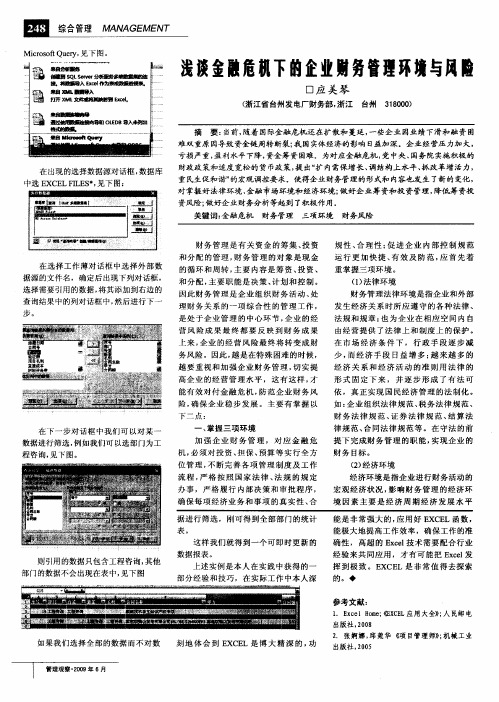 浅谈金融危机下的企业财务管理环境与风险