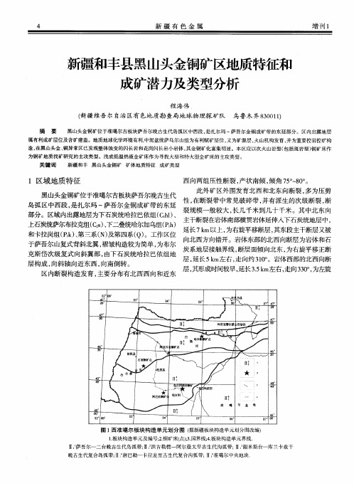 新疆和丰县黑山头金铜矿区地质特征和成矿潜力及类型分析