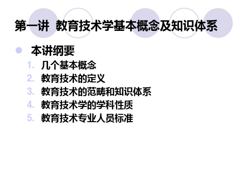教育技术学基本概念及知识体系.ppt