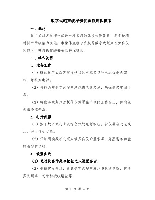 数字式超声波探伤仪操作规程模版