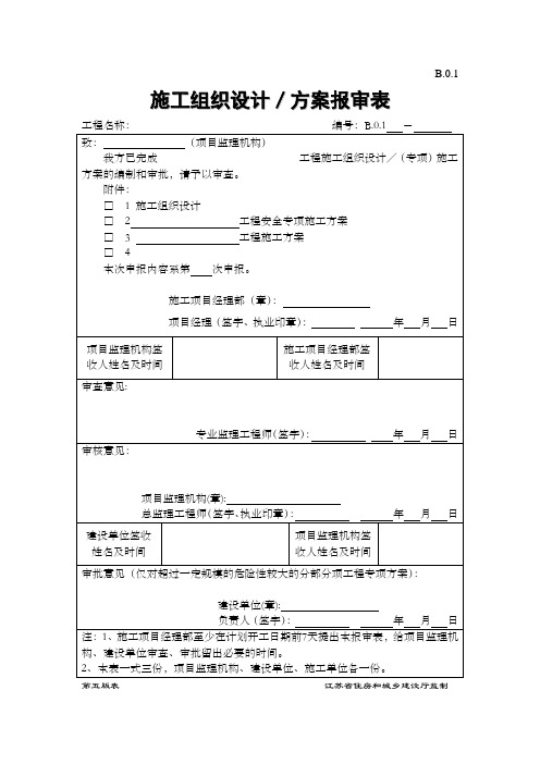 B.0.1  施工组织设计、方案报审表