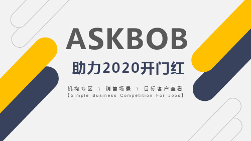 保险：平安ASKBOB助力2020开门红17页