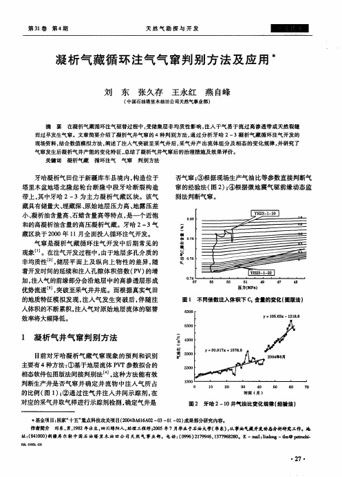 凝析气藏循环注气气窜判别方法及应用