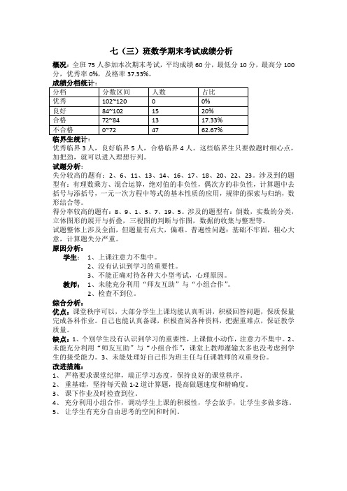 2019年七年级上册数学期末试卷分析精品教育.doc