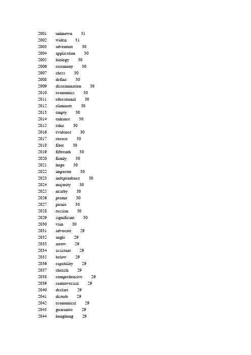 英语常用单词分频2000-4000