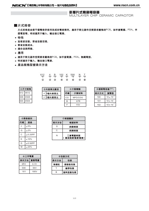 风华贴片排容规格书(Carray)