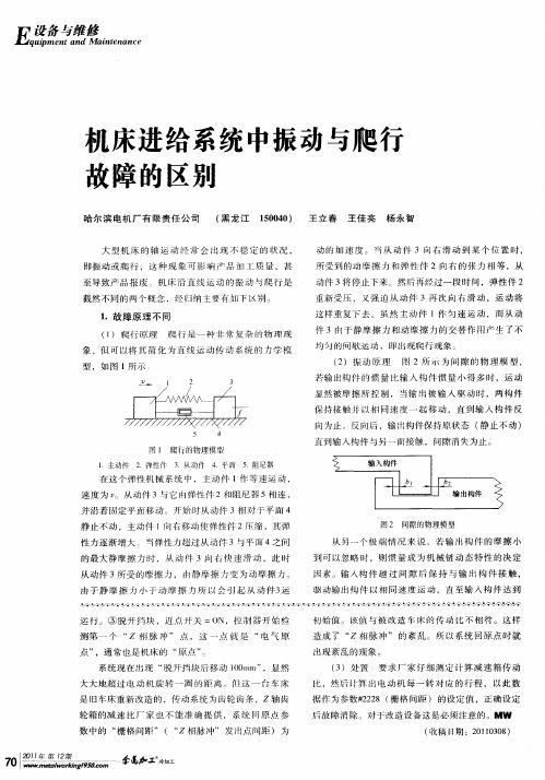 机床进给系统中振动与爬行故障的区别