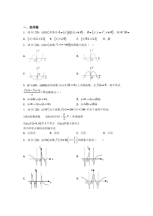 深圳北大附中深圳南山分校数学高一上期中经典复习题(培优练)