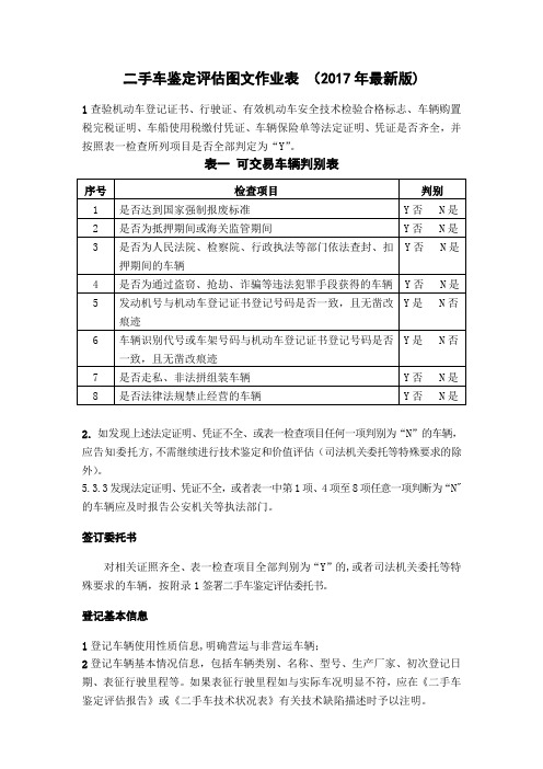 二手车鉴定评估图文作业表最新版DOC