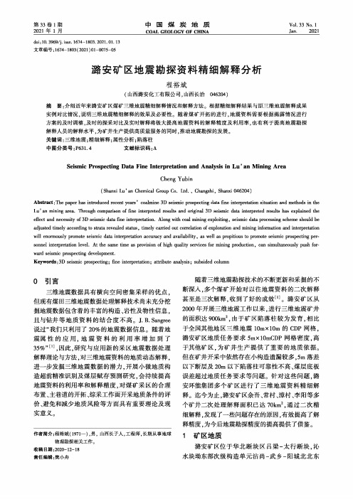 潞安矿区地震勘探资料精细解释分析