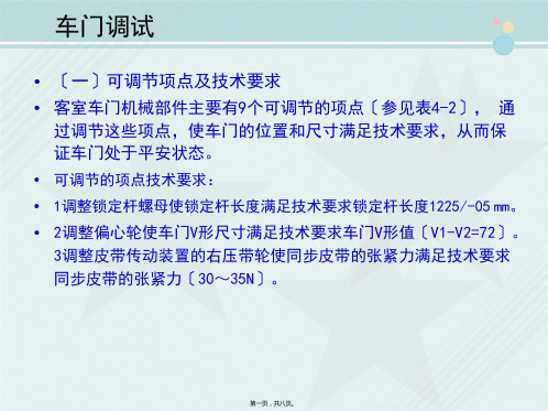 城市轨道交通车辆技术《车门检测与调试》