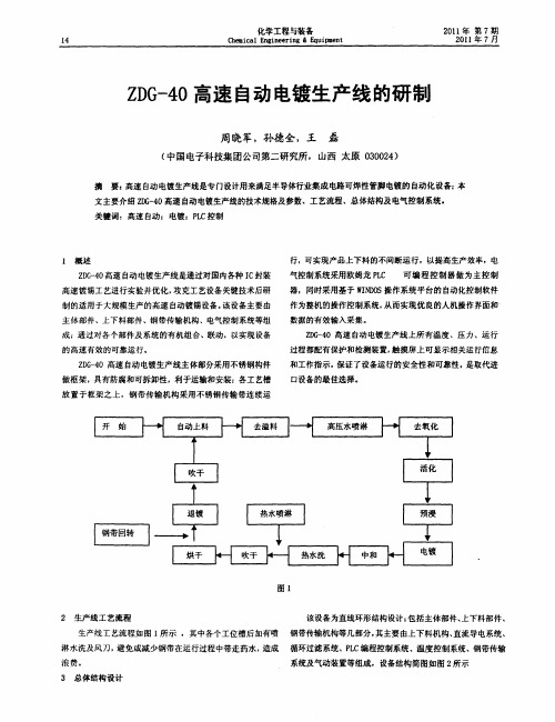 ZDG-40高速自动电镀生产线的研制