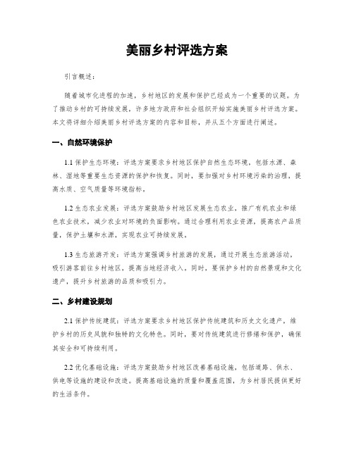 美丽乡村评选方案