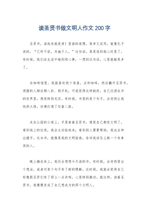 读圣贤书做文明人作文200 字