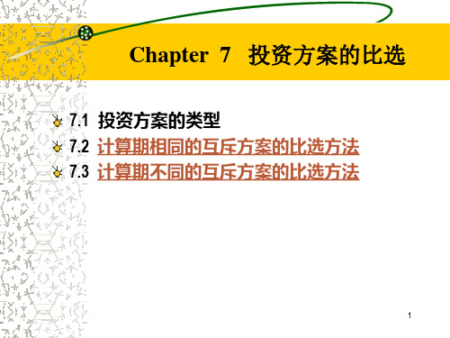 Chapter 7 投 资 方 案 的 比 选PPT课件