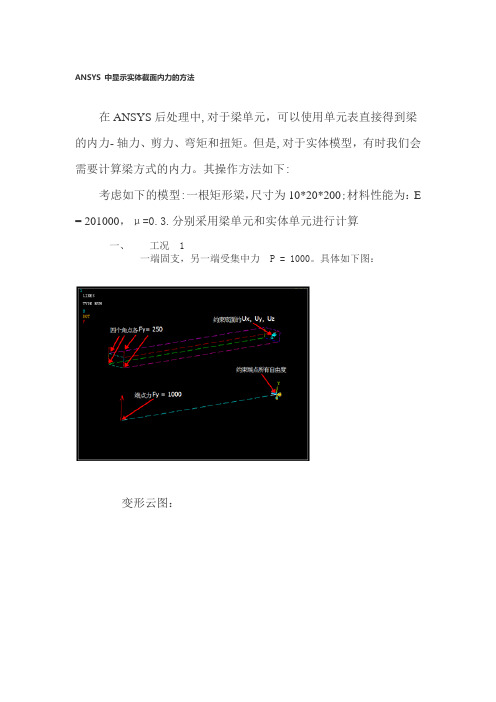 ANSYS-中显示实体截面内力的方法