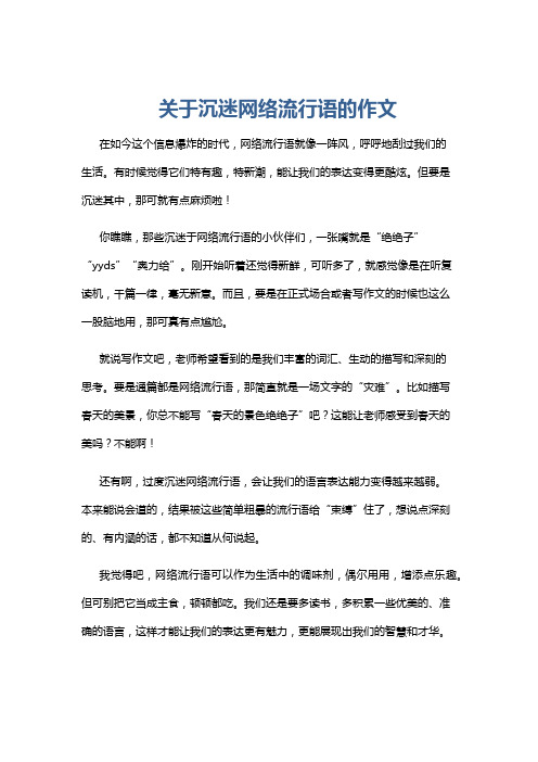 关于沉迷网络流行语的作文