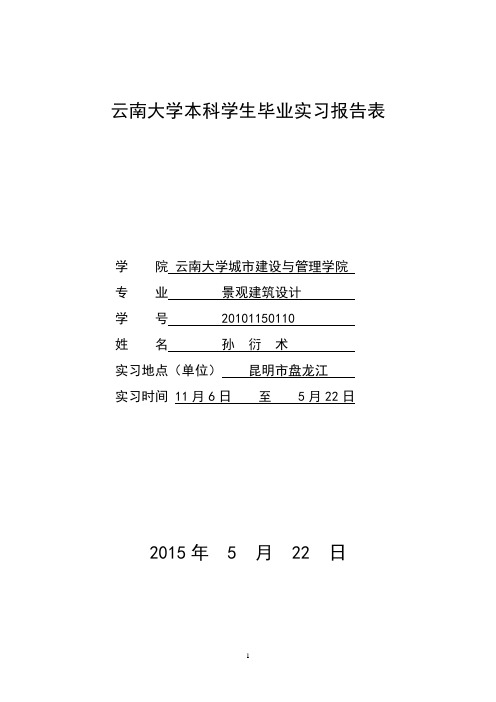 昆明市盘龙江现状调研实习报告