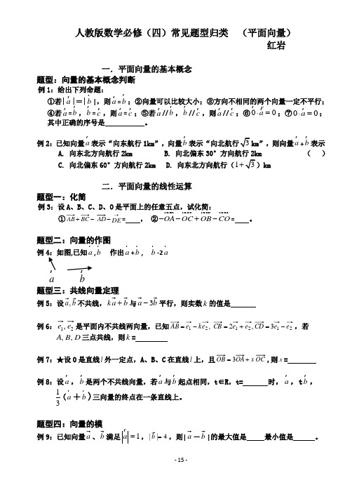 人教版数学必修(四下)常见题型归类