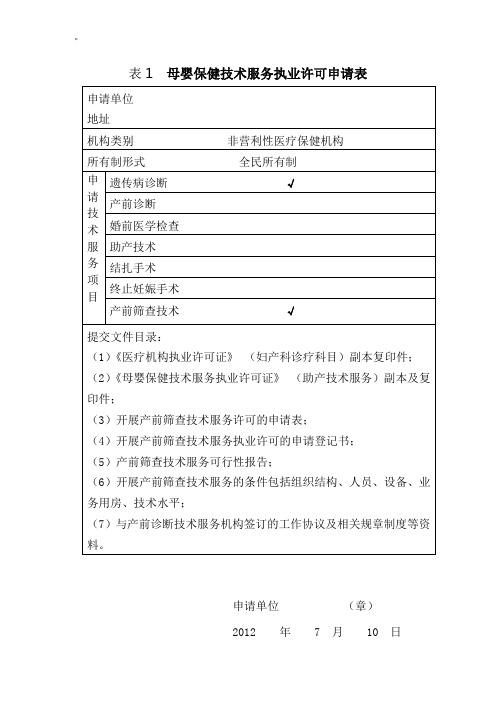 产前筛查技术申请资料汇编