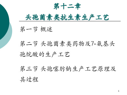 第十二章-头孢菌素类抗生素生产工艺 第二节 头孢菌素类药物及7-氨基头孢烷酸的生产工艺