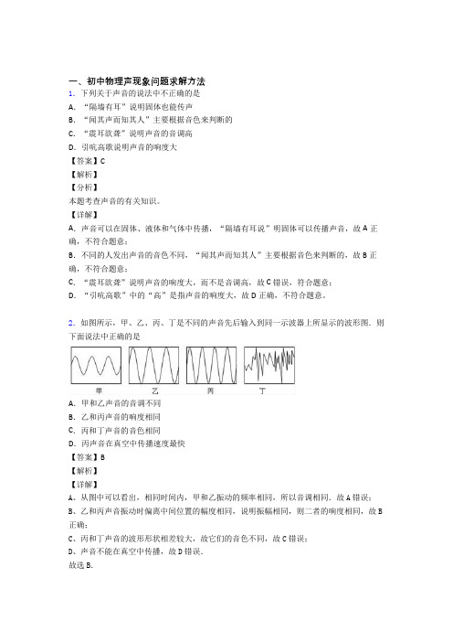 2020-2021【物理】物理一模试题分类汇编——声现象综合及详细答案