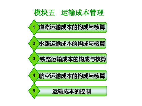 物流成本管理模块五运输成本管理课件