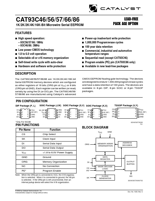 CAT93C46S中文资料